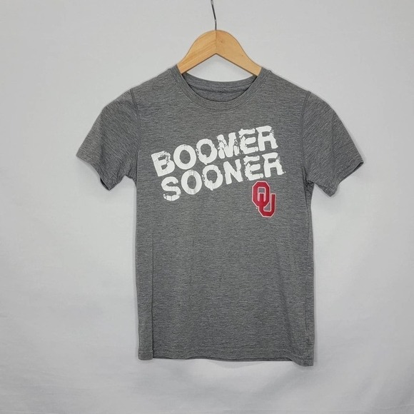 ADIDAS Oklahoma University Sooners Short Sleeve Soft T shirt Booner Sooner - Picture 2 of 13